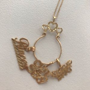 Gold charm necklace